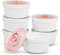 MEETOZ Lot de 6 ramequins avec couvercles en porcelaine blanche pour crème brûlée, soufflé, avec couvercles, pour pâtisserie, pudding, crème glacée, passent au lave-vaisselle et au four, empilables -
