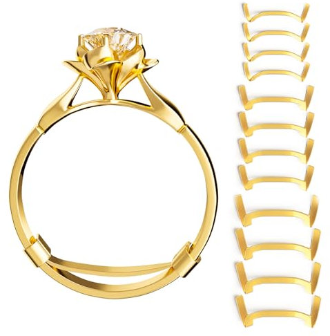 ELETIUO 12er Set Metall-Ringgrößenanpasser für lose Ringe - 3 Größen für unterschiedliche Bandbreiten - unsichtbare Ringgrößen-Anpasser