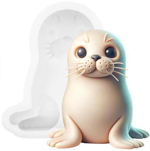 Fondant Form Silikon Seehund Meerestier Kuchenaufsatz Tortendeko 8,7cm hoch