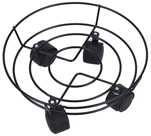 LAANCOO Wheel Planter,Plant Caddy Wheel Planter Flower Pot Mover Iron Stand Trolley on Rollers Heavy Duty for Indoor Outdoor Garden 30cm
