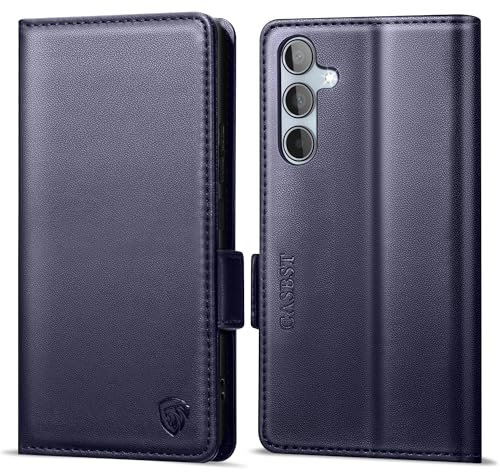 CASBST Handyhülle für Samsung Galaxy A55 5G Hülle Premium Leder Schutzhülle Klappbar mit Kartenfach Ständer Magnet Flipcase für Samsung A55 Handytasche mit RFID Klapphülle für Galaxy A55 Blau