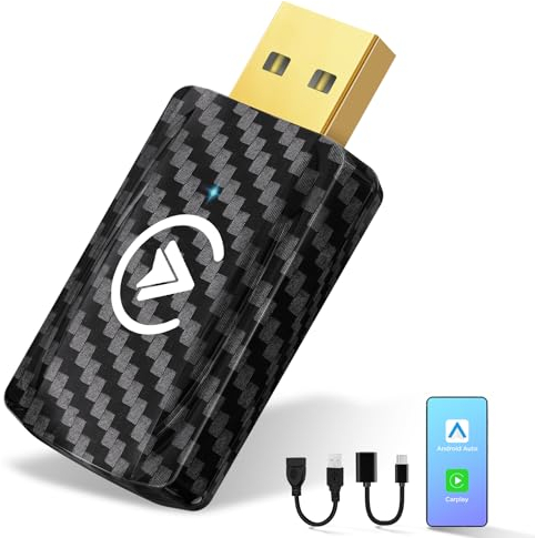 MSXTTLY Adaptador Inalámbrico CarPlay y Android Auto SMT-AC01 – Convierte Cable a Inalámbrico para Coches con CarPlay/AA, Compatible con iOS 10+ y Android 11+, USB-C/A, 5GHz WiFi