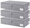 Yawinhe Foldable Underbed Storage Basket with Lid, Storage Bag Underbed Storage Bag with Durable Zip and Handles, for Clothes, Shoes, Pack of 3, 60 x 30 x 15 cm, Grey