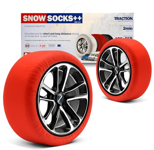 MRWiZMS Auto Schneeketten Stoff,2er Set Textil Schneeketten, Anti-Rutsch Schneesocken Winter, Car Snow Chains,6 Größen. (S)