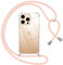 Pnakqil Cover per iPhone 16 Pro Max con Cordino, Trasparente Custodia con Laccio Tracolla Cellulare Girocollo Collana Protettiva per iPhone 16 Pro Max 6.9, Rosa