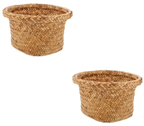 SUPVOX Lot De 2 Paniers À Fleurs Tissés Décoratifs Et Pratiques Pour La Maison