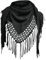 Dreiecksschal Damen Strickschal Imitation Kaschmir Umschlagtuch Flauschige Weiche Winterschal Dreieckstuch Halstuch Tuch Dreieckstuch Herbstschal Weich Deckenschal Mit Fransen für (Black, One Size)