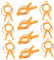 PHENOFICE 10st Clip Zum Aufhängen Von Tomaten Clip Für Gartenpfähle Garten-stützclip Kletterclip Für Weinreben Käfige Unterstützen Clip Blumengemüseklammer Wein-Clips Gitterclips Pp Orange
