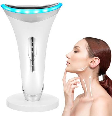 Massaggiatore Viso Lifting Antirughe Elettrico, Dispositivo di Bellezza con 3 Modi LED - 45°C Massaggio EMS per Face Lifting, Elettrico Gua Sha Per Rassodante Facial Collo e Mento