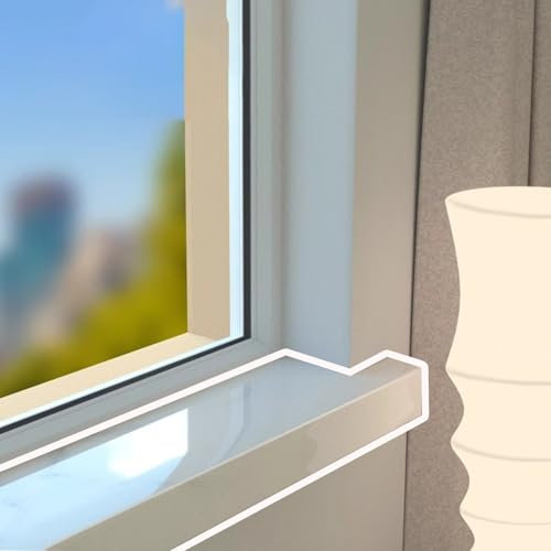 Fensterbank AußEn Fensterbank-Schutzleisten aus Verbundacryl, Weiße Fensterbank-Abdeckung mit Nase, Glatte Fensterbank-Verlängerungsplatte für Küche/Veranda(130X15cm (51 1/8X5 7/8))