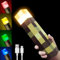 NAVESO Lampe Fackel Wandlampe 4 Farben mit Sound, 28cm Nachtlampe USB Wiederaufladbare, Wall Fackel Nachtlicht, Lampe Fackel Wandlampe, Craft Fackel Lampe, Wandhalterung, Geschenke für Kinder