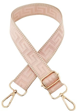 Long Keeper Wide Bag Strap - Adjustable Replacement Shoulder Strap Handbag Shoulder Bag Strap Guitar Style Cross Body Strap for Purse Shoulder Bag Long Bag (Pink)