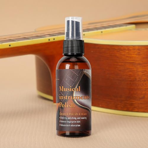 Olio per chitarra, 80 ml, olio per la cura della tastiera, olio di limone, lucidante per la manutenzione per la pulizia di corde per chitarra, detergente per chitarra bassa, olio per la cura del