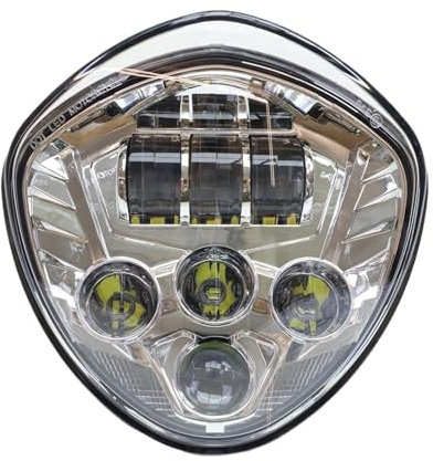 Faro Delantero Moto Motocicleta para Suzuki, Conjunto De Faros LED, Proyector De Faros H4 De Haz Alto/bajo Faros Motocicleta(1pcs Silver)