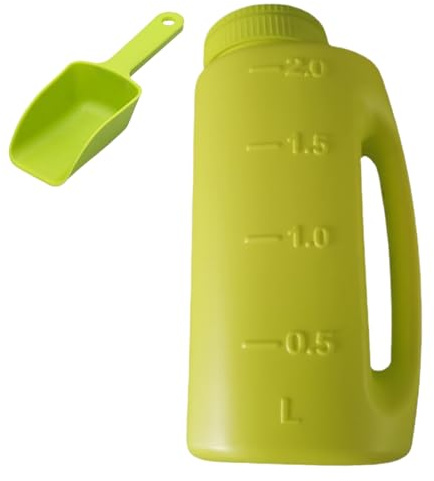 Snow Salt - Snow Melting Distributor 2 L with Shovel Adjustable Ice Melting Shaker with Handle, Multi-Purpose Deic Dispenser for Salt Fertiliser Grass Seeds for the Garden Winter Snow on Driveways