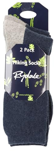 Rydale Thermal Hiking Socks for Men 2 Pack Men's Ankle Sock Warm Wool Blend Cushioned