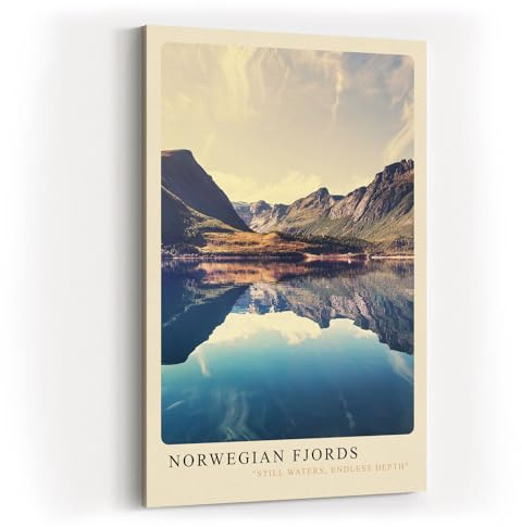 Paul Sinus Wandbild 60x90cm Norwegian Fjords majestätische Fjordlandschaft mit Spiegelung und stiller Weite