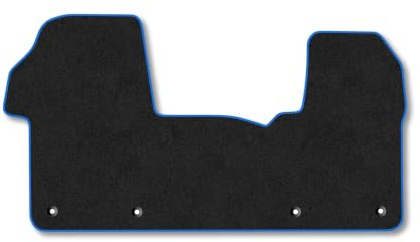 Car Mats Compatible With Ford Transit Custom (2024+) Blue Trim Carpet Tailored Fit Car Floor Mats Set Accessory Custom Fit Water-Resistant Anti Slip Backing All Weather Full Coverage With Clips