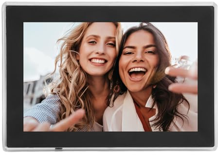 banapoy 10.1 Zoll Digitaler Bilderrahmen, WLAN Digital Photo Frame Electronic Cloud Album mit 1280x800 LCD -Touchscreen, Automatisch Drehen, Fotos Teilen und Videos für die Familie (EU-Stecker)
