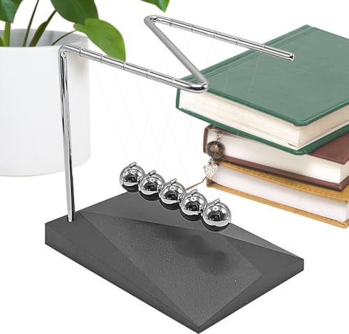 Newtons Cradle - Swinging Balls Perpetual Motion Desk Toy - Steel Ball, Fidget Toys Adults, Cool Science Gadgets, Swing Desk Accessories for Kids Students Teachers