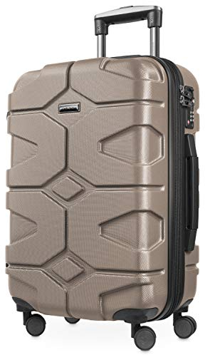 HAUPTSTADTKOFFER - X-Kölln - Handgepäck Trolley, Bordgepäck, Koffer, Volumenerweiterung, TSA, 4 gummierte Doppelrollen, 55 cm, 50 L, Gold matt