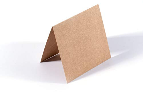 Vaessen Creative Blanko Faltkarten Quadratisch Klein Kraft Braun, 25 Stück, passende Briefumschläge erhältlich