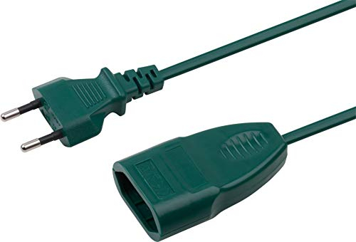 Meister Euro-Verlängerung - 5 m Kabel - grün - Kunststoffleitung - IP20 Innenbereich - Ideal für Lampen & Lichterketten / Verlängerungskabel / Euro-Stecker / Euro-Kupplung / 7431530