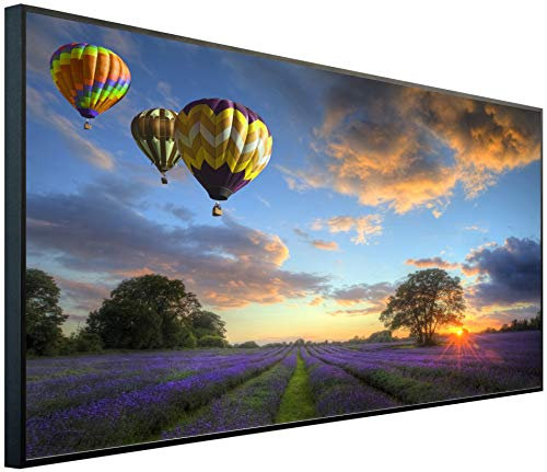 Ecowelle Infrarotheizung mit Bild | 750 Watt | 60x120 cm | Infrarot Heizung| | Made in Germany| d 14 Heißluftballon am Lavendelfeld