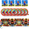 Qemsele Partygeschirr kindergeburtstag Set für Kinder, 1 Tischdecke Plastik + 20 Hochwertige Pappteller und 20 Servietten Party Set Partydekoration für den Kindergeburstag Thema Karneval (Mario)
