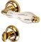 Gedotec Poignée de porte design | Garniture de porte pour portes intérieures, portes de chambres, portes en bois | GLORY-R | Laiton poli | Porcelaine | WC – Salle de bain | 1 pièce