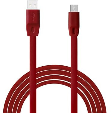 Aiivioll Ersatz-UE-Ladekabel, flaches USB-Stromkabel, kompatibel mit Logitech UE Boom Megaboom Miniboom Boom2 Roll Wireless-Lautsprecher (Rot)