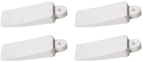 fiXte Soft Rubber Window Door Table Furniture Wedges Stop Stopper Stay Jam Lock in White (Pack of 4)