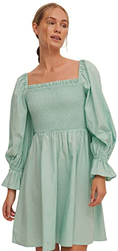 NA-KD Balloon Sleeve Smocked Dress Vestido Casual, Turquoise, EU 38 para Mujer