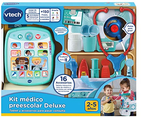VTech - Maletín médico Preescolar Deluxe, Tablet y Accesorios para Pasar Consulta, Juguete para niños +2 años, versión española