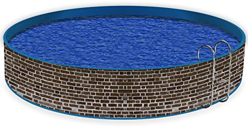 Wallario Pool Verkleidung mit Motiv und Ösen, Umrandung Dekoration, Motiv Ziegelsteinwand in braun - Backsteine, Größe Höhe 80 cm x L 10m