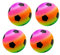 4Ud Pelotas de PVC Juguete Infantil. Balón de Fútbol Hinchable con Arcoíris. Pelota Suave para Niños. Pelota para jugar en la playa, parque, piscina, vacaciones. Diámetro 23 cm.