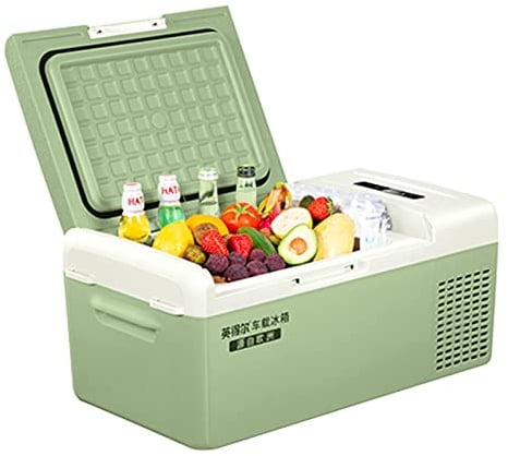Frigo Auto, 12/24 V CC e 100/240 V CA Frigo Portatile, Congelatore (-20 °C ~ 20 °C) Compressore Frigorifero per Auto/RV Mini Frigo per Auto, Campeggio, Camion, Camper e Uso Domestico,Verde,15L