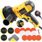 Rotary Car Polisher Buffer Waxing Machine, 700W 3600RPM Variable Speed, 5'' Self-adhesive Disc & 11x Polishing Pad & Towel for Family Cleaning