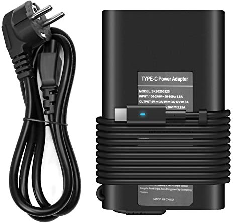 Apcstyle 65W USB C Chargeur Secteur, câble de Charge Remplacement pour Dell Latitude 5520 5420 5320 5290 5285 5179 5480 5400 5410 7420 7410 7320 7275 7280 7490 7520, Dell Xps 13 12 15 9365 9350