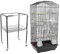 Voliere Vogelkäfig auf Rollen, Design Haus, Sitzstangen, Türen, herausnehmbare Fäkalienten, Metall, Haustierprodukte, Käfig, mit Zubehör und Halterung mit Aufbewahrung, 61,5 x 43 x 137 cm