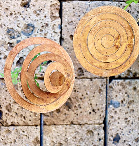 Edelrost Gartenstecker Wirbel ø 20 cm auf Stab 120 cm Deko (93013000)