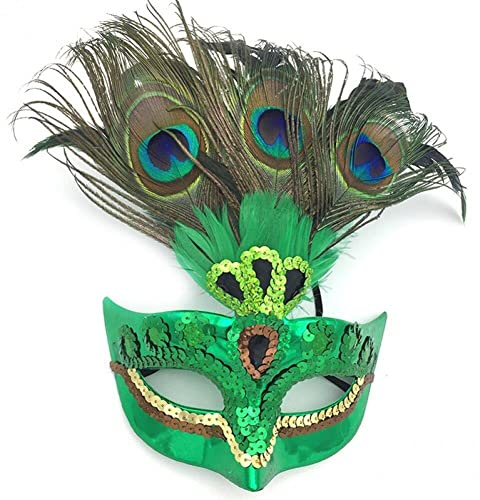 Dinntty Venezianische Maskerade Gesichtsbedeckung Federmaske Party Halbgesichtsmaske Make-up Gesichtsbedeckung Karneval Festival Maske