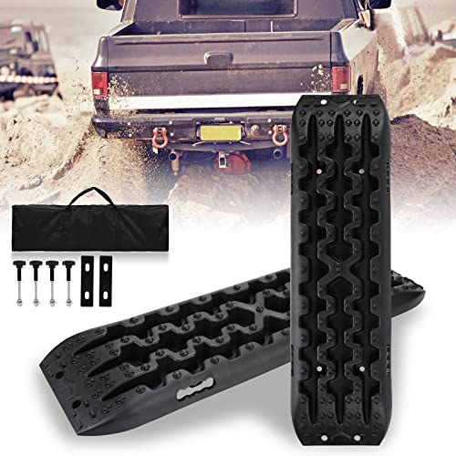 Ikodm tabla de recuperación Offroad Tracks Ayuda de tracción para autocaravana, láminas de arena, plástico, alfombrilla para todoterreno, caravana, camión, 2 piezas,106*31*6cm