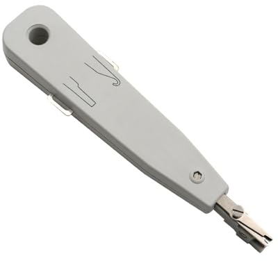 BigCheer Herramienta de Impacto CAT7 CAT6 CAT5, Herramienta Ponchadora para Keystone LSA RJ45 Socket & Cable Telefónico, Herramienta de Montaje Krone con Mini Pelacables(Gris)