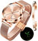 OLEVS Femmes Montres Coffret Cadeau avec Bracelet Or Rose Dames Minimaliste Simple léger Casual analogique Montre à Quartz imperméable à l'eau Deux Couleurs