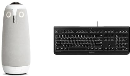 Owl Labs Meeting Owl 3 – 360-Grad & CHERRY JK-0800EU-2 KC 1000 USB US Englisch w/Euro Symbol schwarz, einfarbig, único