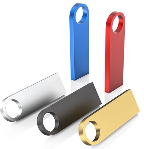 ABLAZE Lot de 5 clés USB en métal 2 Go, Mini clé USB étanche 2 Go, Multicolore, Lot de 5 pour Ordinateur Portable, Ordinateur, TV, Voiture