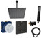vanvilla Duschsystem mit Unterputz Duscharmatur von Grohe Grohtherm Thermostat und vanvilla Regendusche mit Armatur, Duschkopf, Dusch-SET GS06 schwarz matt