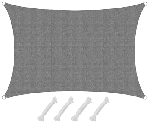AMANKA 90% UV Schutz: Sonnensegel Rechteckig 1x2m - Wasserdurchlässig & Atmungsaktiv - Viereck Sonnensegel Pergola Sonnenschutz Carport Whirlpool Sonnendach Sonnenschutz Pool