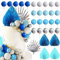 JeVenis Blue Cake Decoration Blue Silver Balls Cake Topper Baby Shower Cake Decoration for Wedding Bridal Shower Birthday